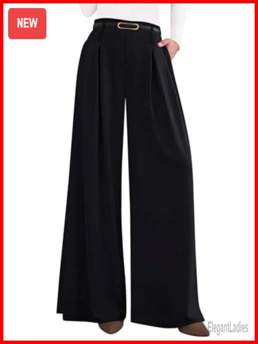 Wide Leg Dress Pants High Waisted Flowy Palazzo Trousers